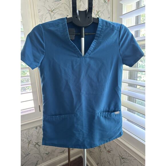 FIGS Technical Collection Women's XXS Scrub Top Teel Blue Fits Small - Picture 1 of 5